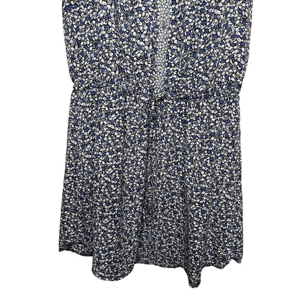 Gap Mini Dress M Blue Gray Floral Boho V-Neck Sleeveless Summer Sheath - Picture 4 of 9